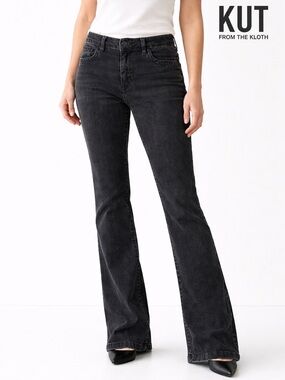 Kut from the Kloth Washed Black Low Rise Bootcut Jeans Size 6 32 Inseam